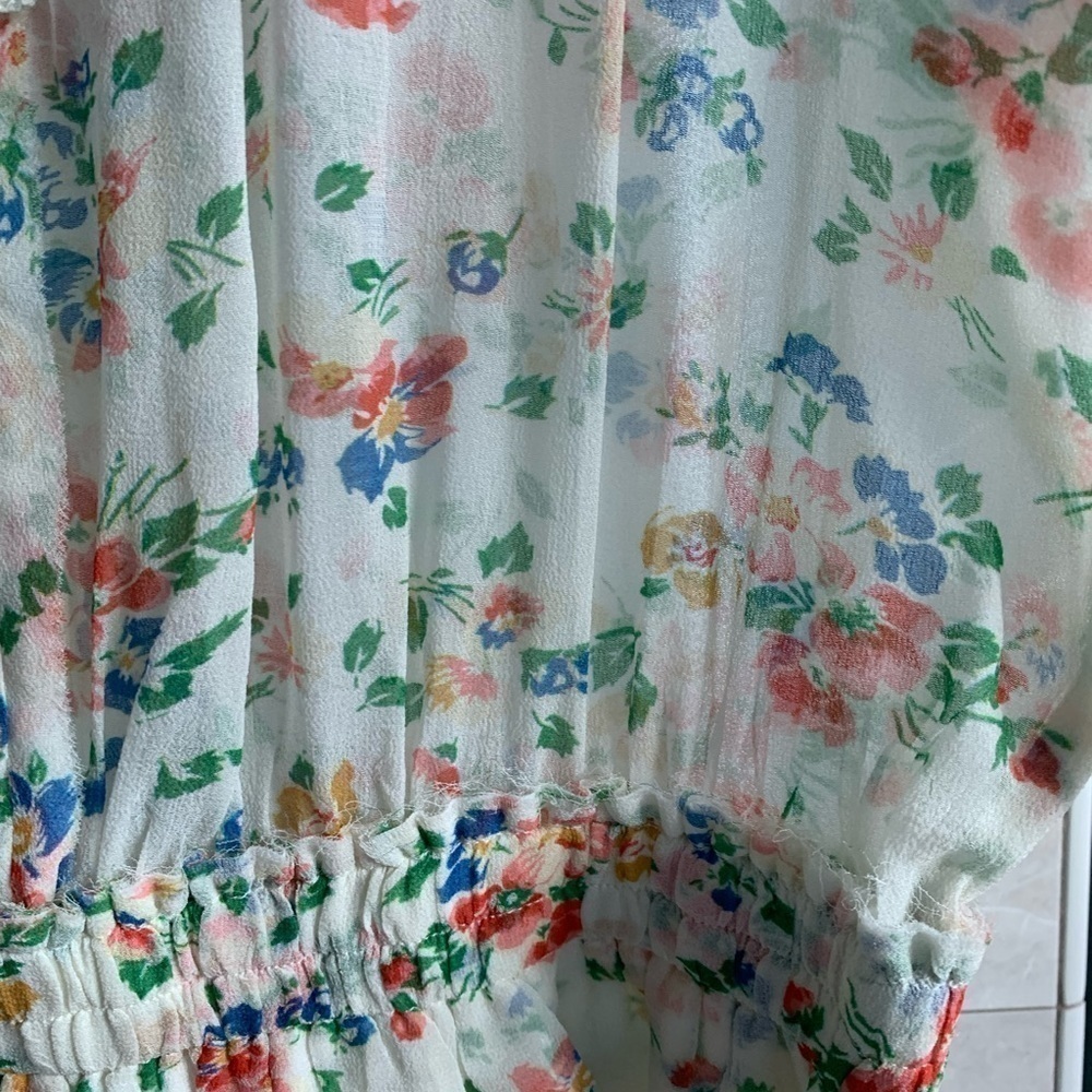LoveShackFancy Floral Popover Silk Dress - Picture 11 of 12